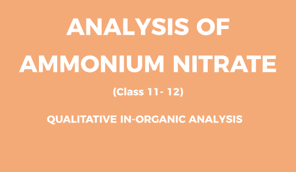Analysis of Ammonium Nitrate