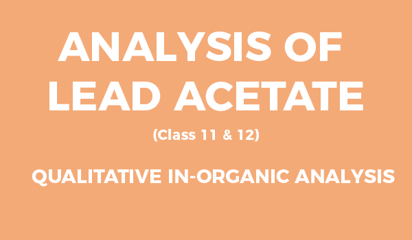 Analysis of Lead Acetate